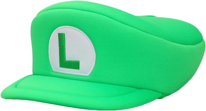 Bio World Super Mario Bros Embroidered Luigi L Patch Adult Green Beret Cap - Image 1